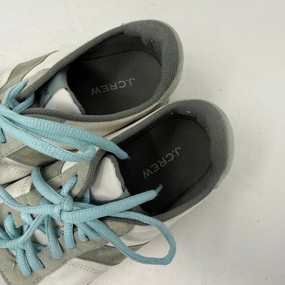 J. Crew Light Mint Green Color Block Brogue Suede Trainer Sneakers Womens Size 6 - Picture 3 of 11